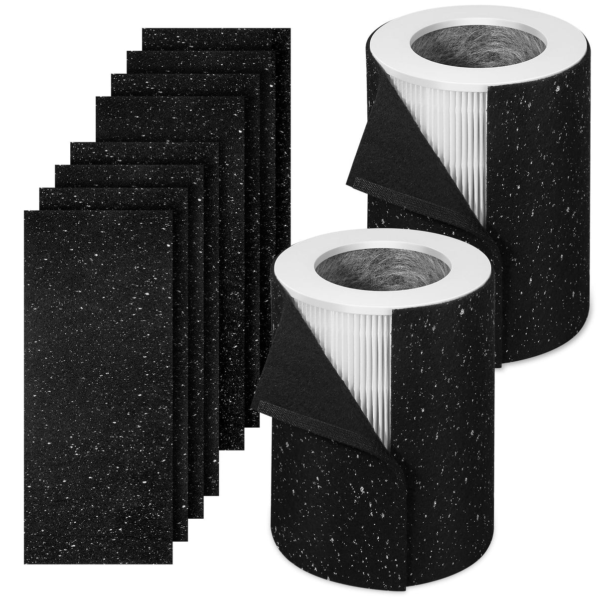 2+8 HP670 Replacement Filter-Compatible with Hunter HP670 Large Tower True Air Cleaner Purifier, Part# H-HP670-VP Filter,2*HP670 True HEPA Filter Replacement + 8*Activated Carbon Pre-Filter (2+8 Set)
