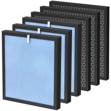 HSP001 Filter Replacement Compatible with HATHASPACE Air Purifier Filters HSP001, 4-in-2 Filtration with H13 True Hepa and Activated Carbon, 3 Pack