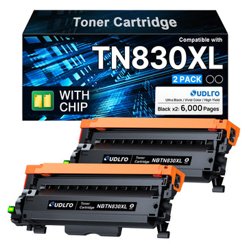 TN830XL TN830 Compatible for Brother TN830XL Toner Cartridge TN830XL TN830 Toner to use with Brother DCP-L2640DW HL-L2460DW HL-L2480DW HL-L2400D HL-L2405W MFC-L2820DWXL MFC-L2820DW Printer (2 Black)