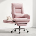 Criss Cross Office Chair, Flip Armrests for Pets & Cross Legged Sitting, 26.5' x 28.7'' x 45.28''(L x W x H), Pink Boucle