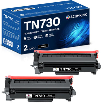 TN730 TN-730 Toner Cartridge Black Replacement for Brother TN730 TN-730 TN 730 MFC-L2710DW MFC-L2750DW HL-L2350DW HL-L2370DW HL-L2395DW HL-L2390DW DCP-L2550DW Printer 2 Pack