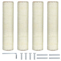 4 Pcs Cat Scratching Post Replacement 12in Cat Tree & Tower Scratch Pole Refill Parts with M8 Screws Sisal Rope Cat Furniture Protector