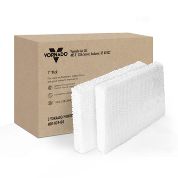 Vornado MD1-0034 Replacement Humidifier Wick (2-Pack), 1-Inch Thick, Replace at Recommended Intervals for Best Performance, Disposable, Genuine Fit for Select Evaporative Humidifiers, White