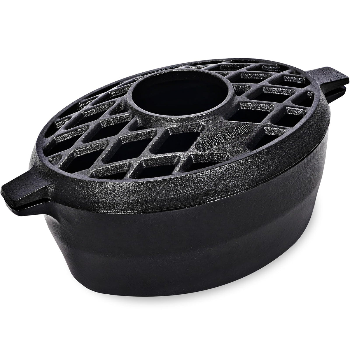 G Good Gain Wood Stove Steamer,Fireplace Humidifier,Cast Iron Humidifier for Stove, Matte Black Finish, Rust Resistant, Lattice Top, 2.5 Quart Capacity,Wood Burning Stove Indoor Decorative