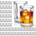 Flrolove 48 Pack Shot Glasses Bulk, 2.2 oz Clear Heavy Base Shot Glass, Whiskey Shot Glasses for Christmas Gift, Mini Square Shot Glass Set for Tequila, Vodka, Spirits & Liquors, Cocktail, Whiskey