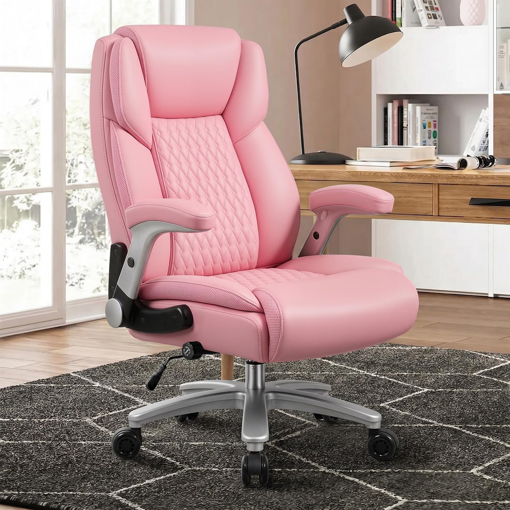 Vitesse 600lbs Big and Tall Office Chair with Flip Up Armrest, Large Heavy Duty Chair with Ergonomic Lumbar Support, Xecutive Office for Heavy
