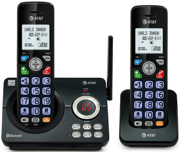 AT&T DECT 6.0 Cordless Phone, 2-Handset – Smart Call Blocker, Bluetooth Connect to Cell, Caller ID Announce, Answering Machine | DL72279