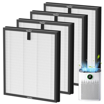 4-Pack HAP603 Replacement Filter Compatible With ECOSELF HAP603 & HAP603WF Air Purifier, 3-IN-1 Hepa Filter with Activated Carbon for Home Office, # RFHAP603, White