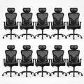 Noblewell Ergonomic Office Chair with Padded Lumbar Support, 2d Headrest, Adjustable Armrests, Upgraded Contoured Seat Cushion, 130° Rocking