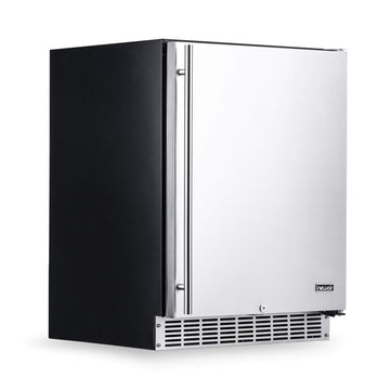 NewAir 24” Outdoor Beverage Fridge | Freestanding or Built-In Under counter Refrigerator for Outside Patio | Weatherproof Outdoor Fridge for 160 Cans with Auto-Closing Door | Stainless Steel