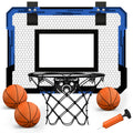 QDRAGON Mini Basketball Hoop, Over The Door Indoor, with 3 Balls/Inflator/Breakaway Rim, Basketball Toy Gifts for Kids and Adults, Suit for Bedroom/Office/Outdoor, Blue Hoop