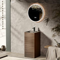 Luxury Pedestal Sink - Modern Tall Freestanding Basin, Space Saving Design for Small Bathrooms, Durable Ceramic Vanity, Stylish Fixture for Home Use (A1,16"D x 16"W x 33"H)