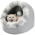 Avont Cat Bed Cave for Indoor Cats, Semi-Enclosed Cat House with Anti-Slip Bottom & Removable Washable Cushion, Warm Plush Cat Tent for Kittens & Puppy -M