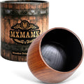 Charred Oak Wooden Whiskey Drinking Glass for Men | 10oz Bourbon Tumbler Set Handmade Wood Cup | Unique Men's Birthday Gift, Present for Him, Dad, Husband, 2026 Gifts for Fathers
