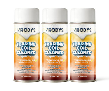 BRODYS Foaming AC Coil Cleaner, No Rinse Formula 18oz, 3 Pack, Cleans | For A/C and Refrigeration Units, Deodorizes, Condenser Coils, HVAC Coil Cleaner for AC Unit Foam Spray Evaporator