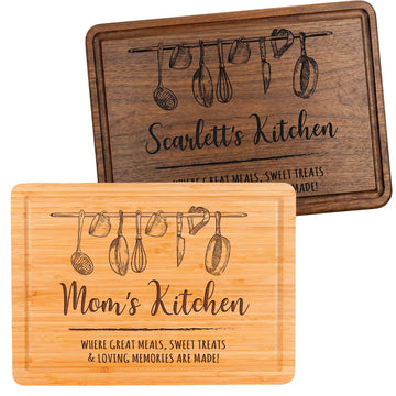 Personalized Engraved Cutting Board, Custom Mother’s Day Gift for Mom, Wife or Grandma, Unique Kitchen Gift Idea for Her, Christmas, Birthday, Housewarming