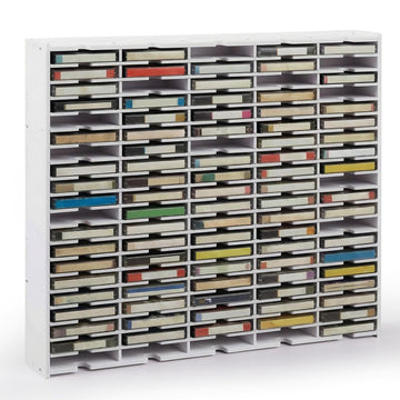 BrightRow 100 Slot Cassette Tape Storage Rack, Wall Mount or Freestanding Audio Tape Organizer, Stackable Desktop Cassette Display Holder for Media Mixtapes Playing Cards Collectors Gifts