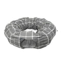Kitty City Large Cat Tunnel Bed, 2-in-1 Zip-Together Cat Play Tunnel & Plush Nap Bed, Pop-Up Indoor Cat Toy with Hanging Toys, Collapsible Design - Grey