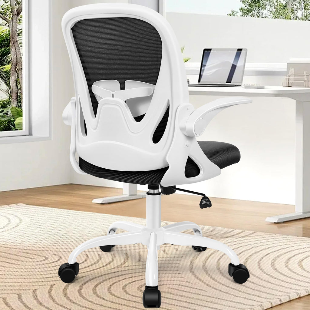Primy Office Chair Ergonomic Desk Chair with Adjustable Lumbar Support and Height, Swivel Breathable Desk Mesh Computer Chair with Flip Up