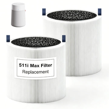 2 Pack 511i Max Filter Replacement Compatible with BLUEAIR Blue Pure 511i Max Air Puri-fier,H13 True HEPA & Activated Carbon Dual-Efficiency Filtration System Filter,Blue Pure F5MAX