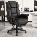 Gyi 160° Reclining Office Chair with Footrest, Big and Tall High Back Home Office Chair, Leather Computer Desk Chair with Cross Legged Seat,