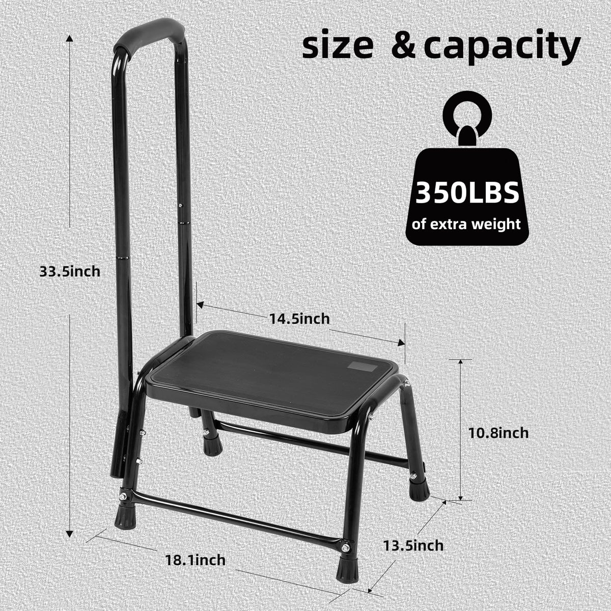 Leekpai Step Stool Metal Medical Foot Stool for Adutls,senior,easy to Assemble Heavy Duty Stepping Stool 350ibs…, Step Stool without handle