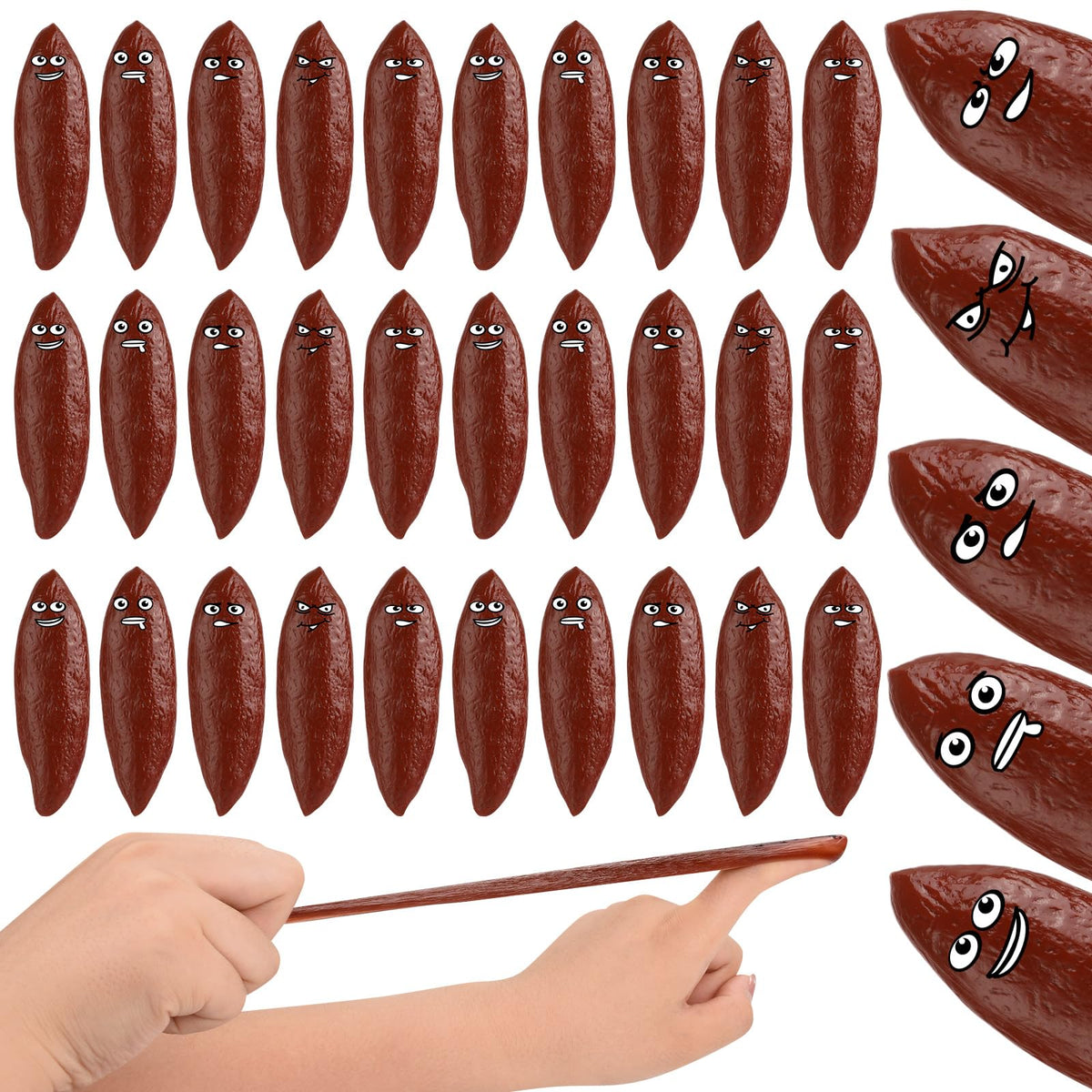 30PCS Flying Poop Slingshot Halloween Poop Finger Slingshot Toys, Prank Finger Slingshot Novelty Toys for Birthday Party Goodie Bag Fillers?5 Style?
