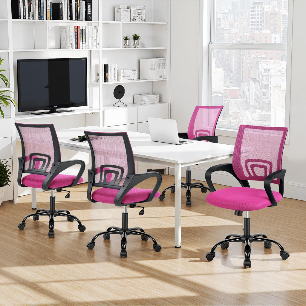Bestoffice Office Chair Ergonomic Desk Chair Mesh Computer Chair Lumbar Support Modern Executive Adjustable Stool Rolling Swivel Chair for Back