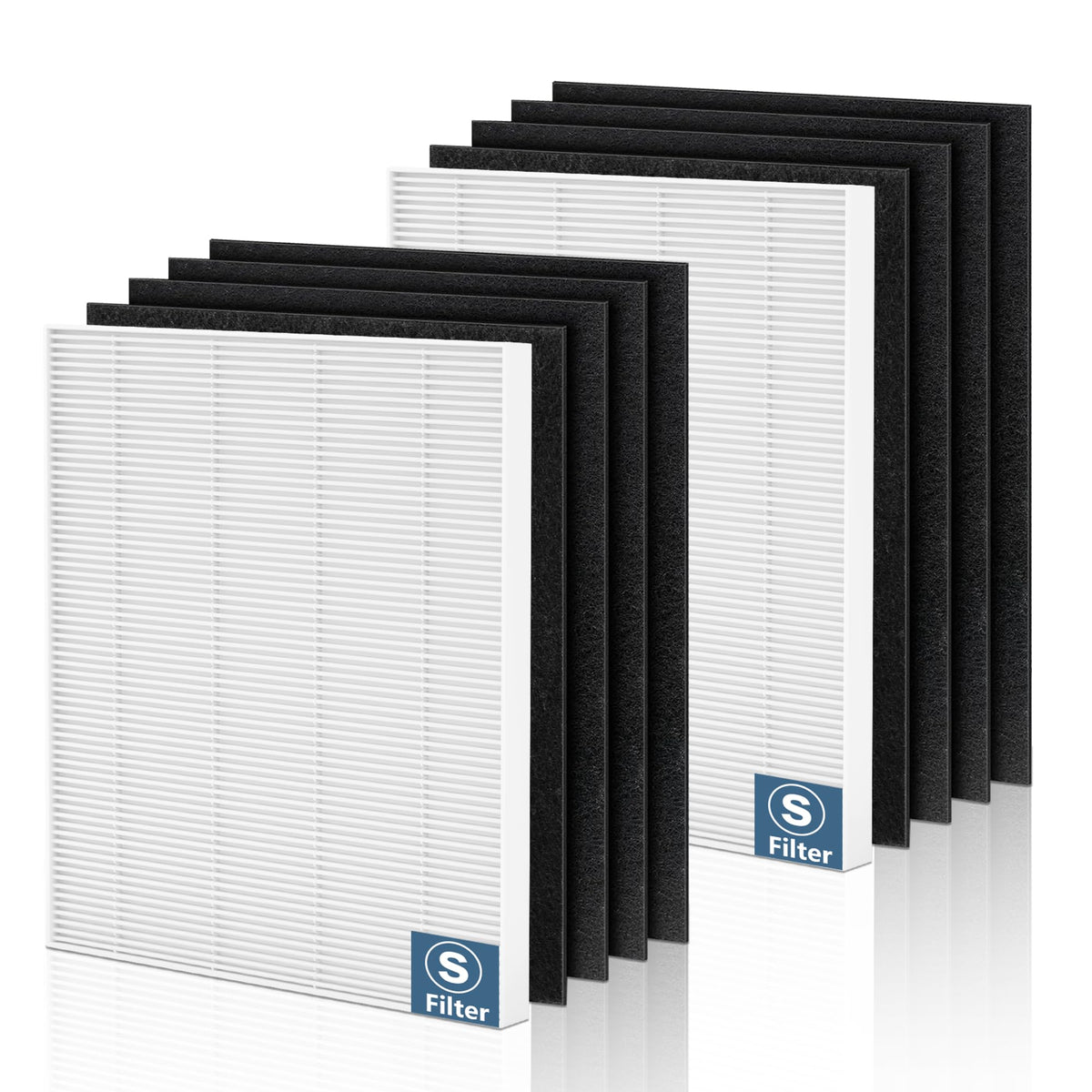 10 Pack C545 Replacement Filter S Compatible with Winix C545 Air Purifier, H13 True HEPA Filter S Only, Part number 1712-0096-00 and 2522-0058-00, 2 H13 True HEPA & 8 Activated Carbon Filters