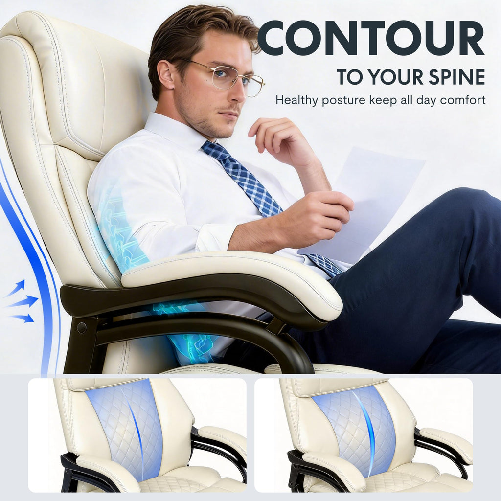 Flexispot 500lbs Big and Tall Office Chair for Heavy People, High Back Heavy Duty Computer Chair with Stable Armrest 1d Lumbar Support, Desk