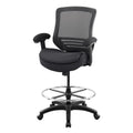 Wittlong 400lbs Wide Mid-back Office Drafting Chair with Extra Seat Cushion for High Standing Desk with Lumbar Support and Enlarged Adjustable