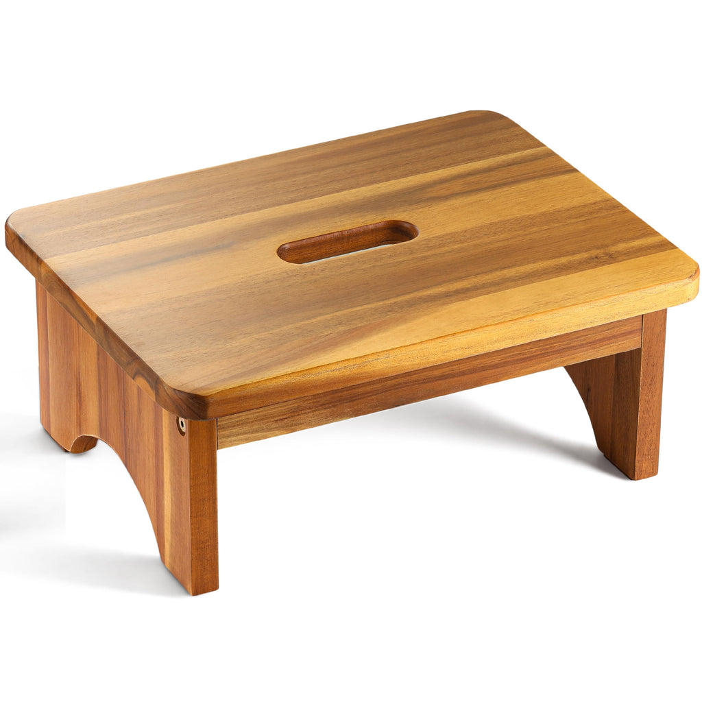 Fanatu Wooden Step Stool, 6.5'' One Step Stool for Adults, Wooden Beside Step Support with 550 Lbs Load Capacity,heavy