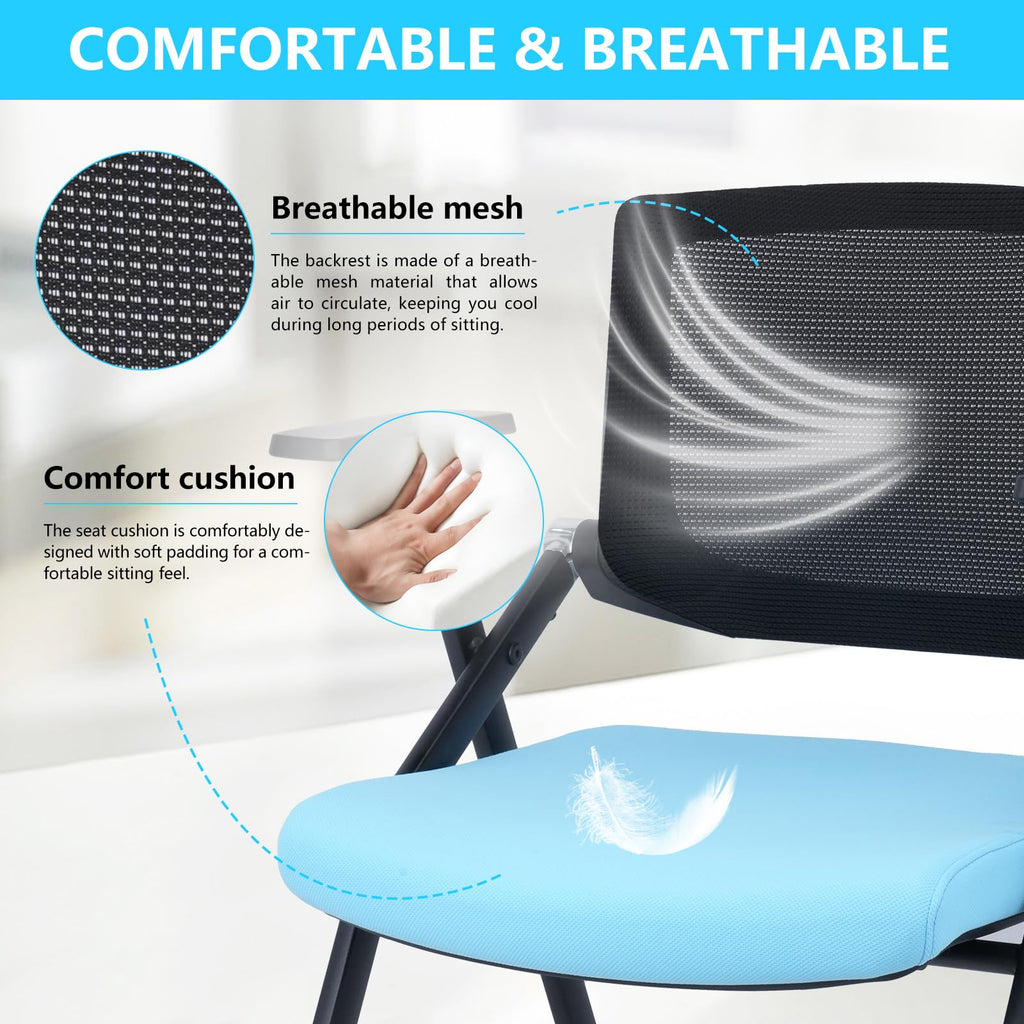 Brobriyo 1 Pack Conference Room Chairs with Wheels, Ergonomic Mesh Back and Armrests for Meeting, Conference, Reception, Training Room & Home