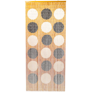 TACHILC Beaded Curtain for Doorway, Black White Geometric Pattern, Handmade Door Beads Curtain 35.5 x 78 Inches, Boho Room Divider Hanging Curtain for Closet, Entryway & Wall Décor