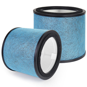 HP071BRN HP072 Replacement Filter for Shark HP070 HP072GN HP072GY HP072PK HP072PL HP072QGD HP072QGN UA075 HP072C NeverChange Purifier, H13 True HEPA Activated Carbon Filter, HE07FKBASE 2 Pack