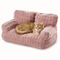 Cat Couch Bed, Cute Soft Pet Sofa for Indoor Cats Kittens Puppies with Removable Washable Cover, 26"x15", Dusty Pink