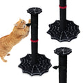 Gothic Cat Scratching Post with Spider Web Floor Foundation and Bat Toys, Halloween Cat Scratcher, Cat Scratchers for Indoor Cats, Black cat Scratcher, Spooky Cat Accessories from Littlesy