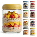 16oz 8Pack Glass Overnight Oats Jars Containers with Airtight Leakproof Lids, Reusable Mason Jars for Meal Prep, Yogurt Parfaits, Smoothies, Salads & Healthy Breakfast(16oz-8Pack)