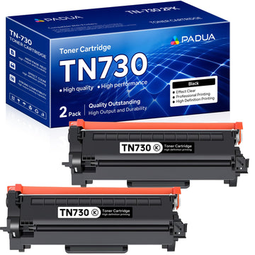 TN-730 TN730 Toner Cartridge Replacement for Brother TN730 DCP-L2550DW HL-L2350DW HL-L2370DW HL-L2390DW HL-L2395DW MFC-L2710DW MFC-L2750DW Printer(Black,2 Pack)