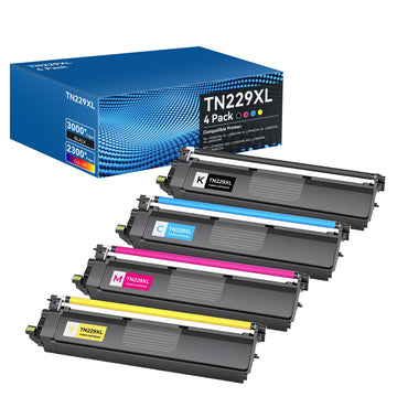 W.L.M TN229XL Toner Cartridges High Yield MFC-L3720CDW MFC-L3780CDW Compatible for Brother TN229XL TN229 Toner Cartridges for Brother HL-L3280CDW HL-L3220CDW HL-L3300CDW Printer(BK/C/M/Y,4 Pack)