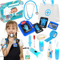 IVENRXIU Kids Doctors Play Set, 15 Pcs Doctor Kit for Toddlers 3-5, Doctor Set with Real Stethoscope, Pretend Play Toys for Kids Boys and Girls, Halloween Christmas Birthday Gifts