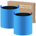 511 A11ergenBlock Replacement Filter Compatible with Blueair Blue Pure 511 Air Purifier, 2-in-1 511 HEPA Filter with Activated Carbon for Pet Fur, Dander & Odor, Blue(2 Pack)