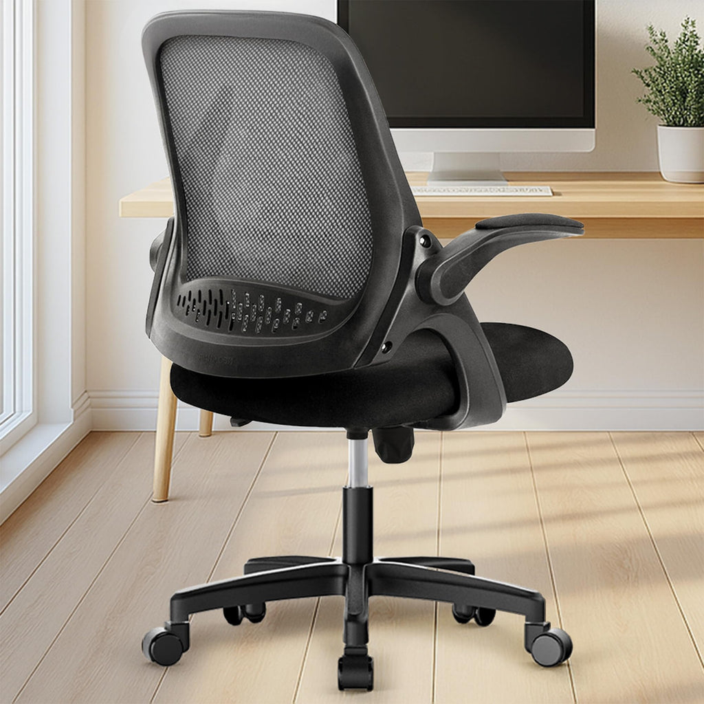 Neo Chair Office Desk Chair, Ergonomic Mesh with Flip-up Armrests, Black, Mesh Chair