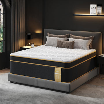 LETMOON Luxury California King Mattress 12 Inch, Hotel Collection Hybrid Gel Memory Foam Mattress Cal King Size Bed in a Box, Pressure & Back Pain Relief, 7-Zone Pocket Springs, Lumbar & Hip Support