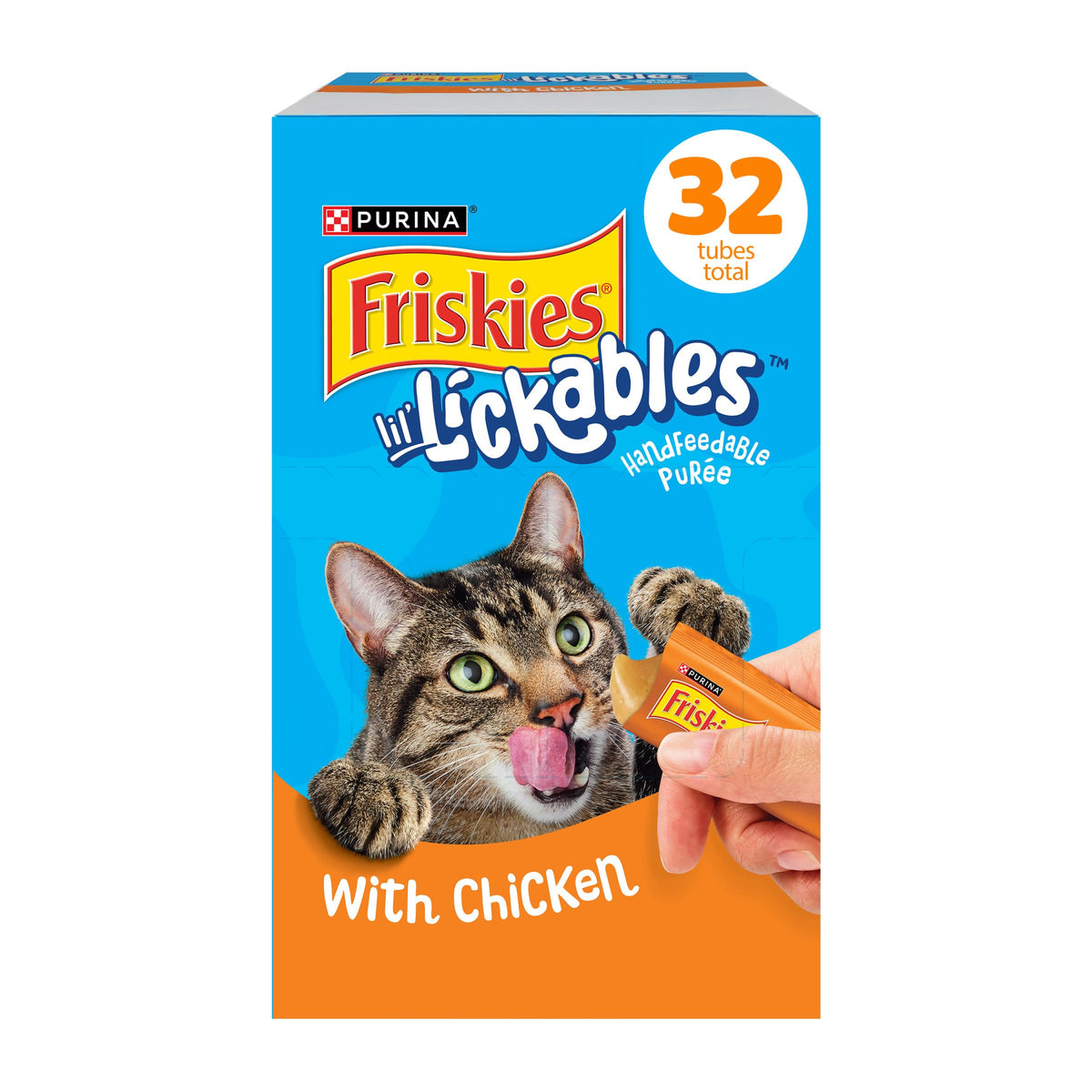 Purina Friskies Lil’ Lickables with Chicken Lickable Cat Treats - 16 oz (Pack of 32)