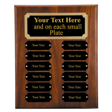 PWEngraving Perpetual Plaque Award, Multiple Name plates, Perpetual Award, 8X10, Trophy Award, Achievement Award, Sport Award, Ongoing Award, Employee Recognition, Perpetual Trophy Award