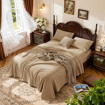 LBRO2M 100% Egyptian Cotton Sheets 16" Deep Pocket 1000TC, 4Pcs King