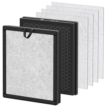 2 Pack Replacement Filter Compatible with AEOCKY Cybertron Air Purifier, 5-in-1 HEPA Filter with Washable Pre-Filter, for Pollen Wildfire Smoke Dust Pet Dander Odor and Household Pollutants