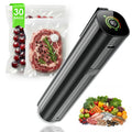 Elxis Vacuum Sealer, Portable handheld Vacuum Sealer + 30 Reusable Vacuum Bags, Portable Food Sealer, With LED pressure display, 2-Speed Pressure Control (60/80 Kpa)