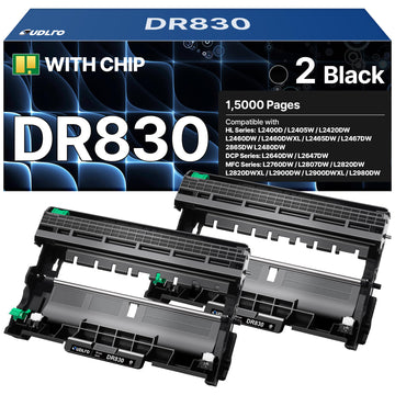 DR 830 DR830 Drum Unit Brother (Not Toner) - Replacement for Brother DR830 Drum DR 830 TN830 Drum use with Brother DCP-L2640DW HL-L2460DW HL-L2400D HL-L2405DW HL-L2480DW MFC-L2760DW Printer (2 Packs)